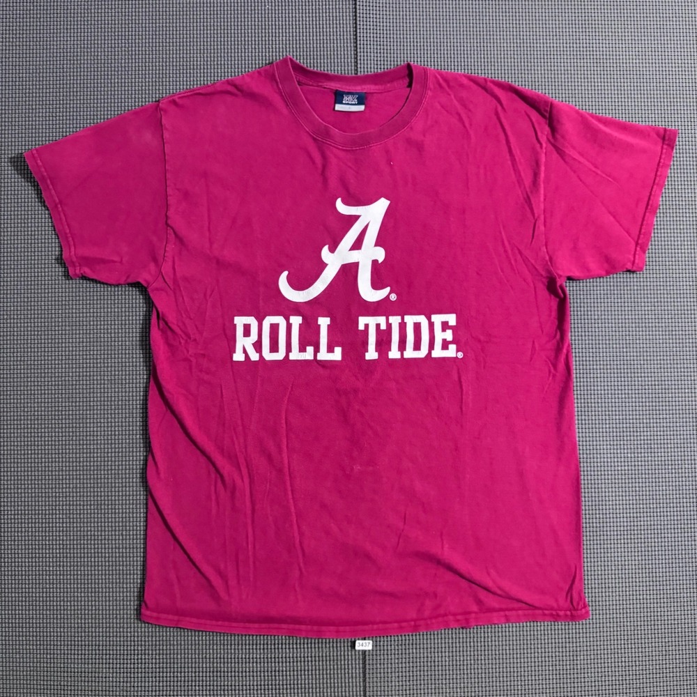 MV Sport Alabama Crimson Tide T-Shirt Pink Roll Tide Graphic Tee Size L